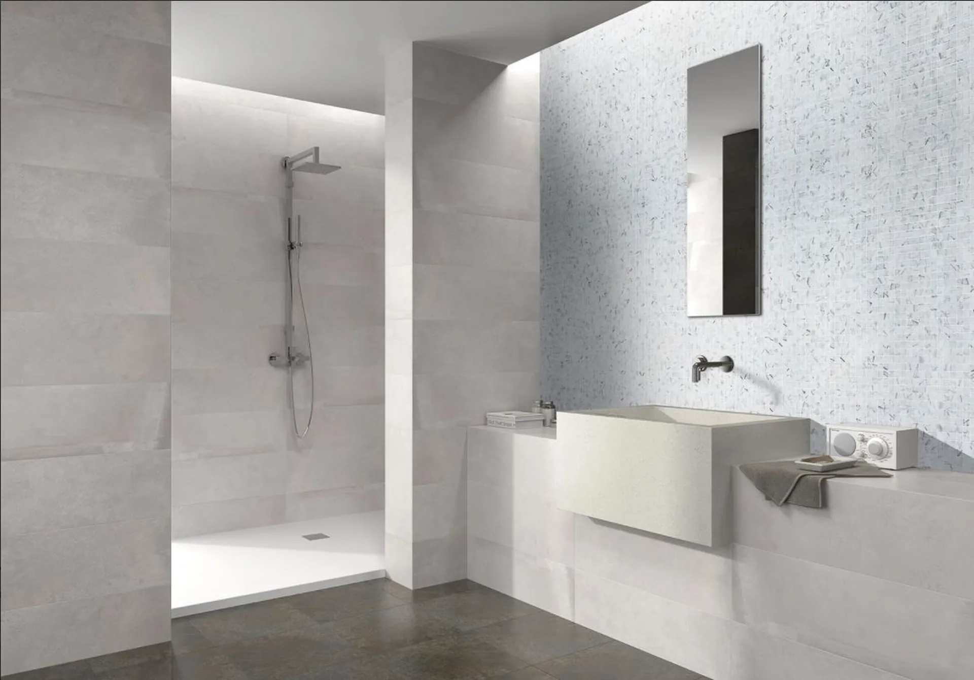 idée deco mosaique blanc