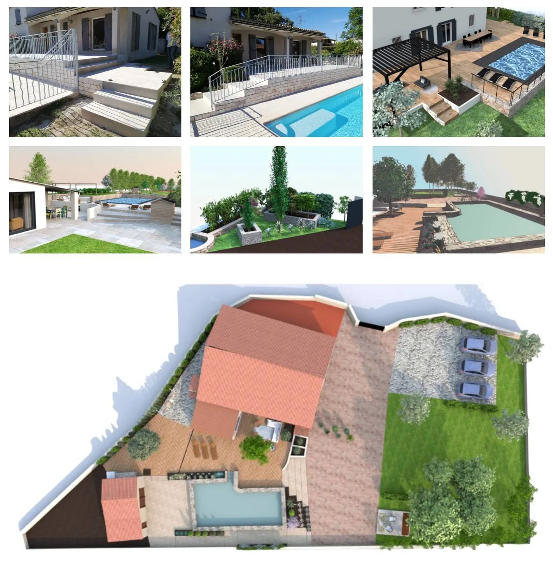 Aménagement extérieur, jardin avec piscine avec un Architecte paysagiste sur Aix-en-Provence