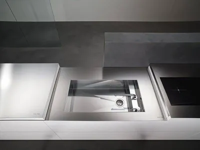 plan inox avec cuve intégrée Minimal