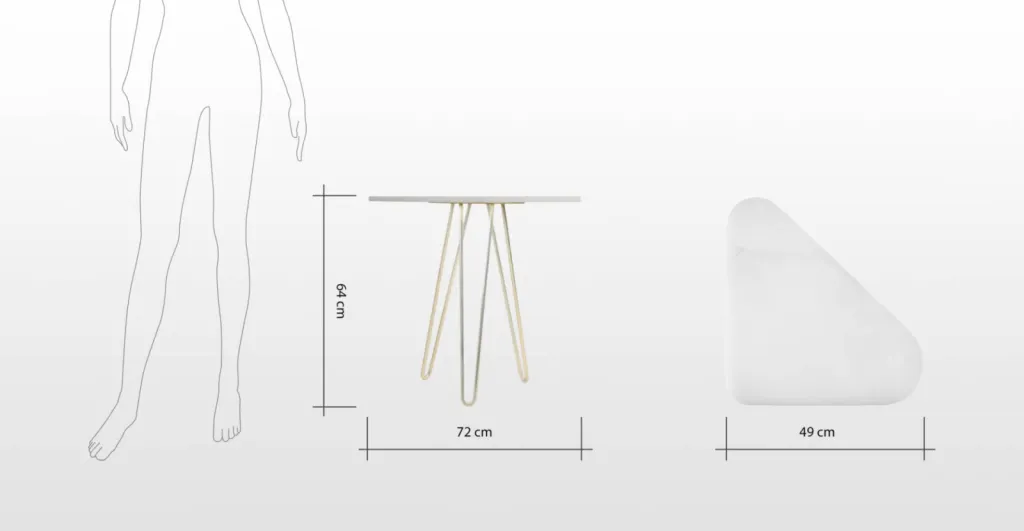 Mona: table basse design vintage en onyx blanc et pied hairpin legs laiton poli