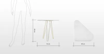 Mona: table basse design vintage en onyx blanc et pied hairpin legs laiton poli