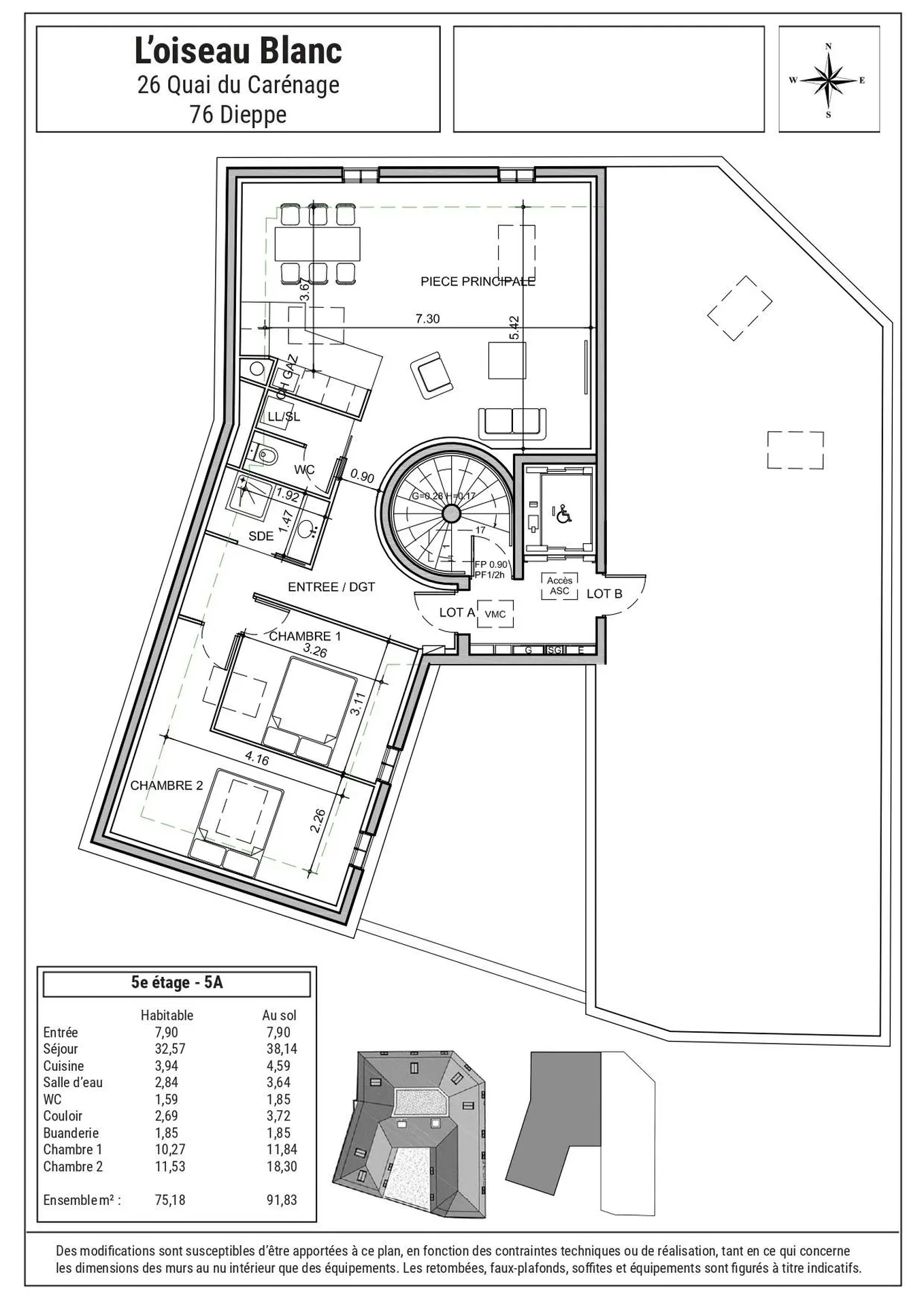 Vend appartement vue sur le Quai