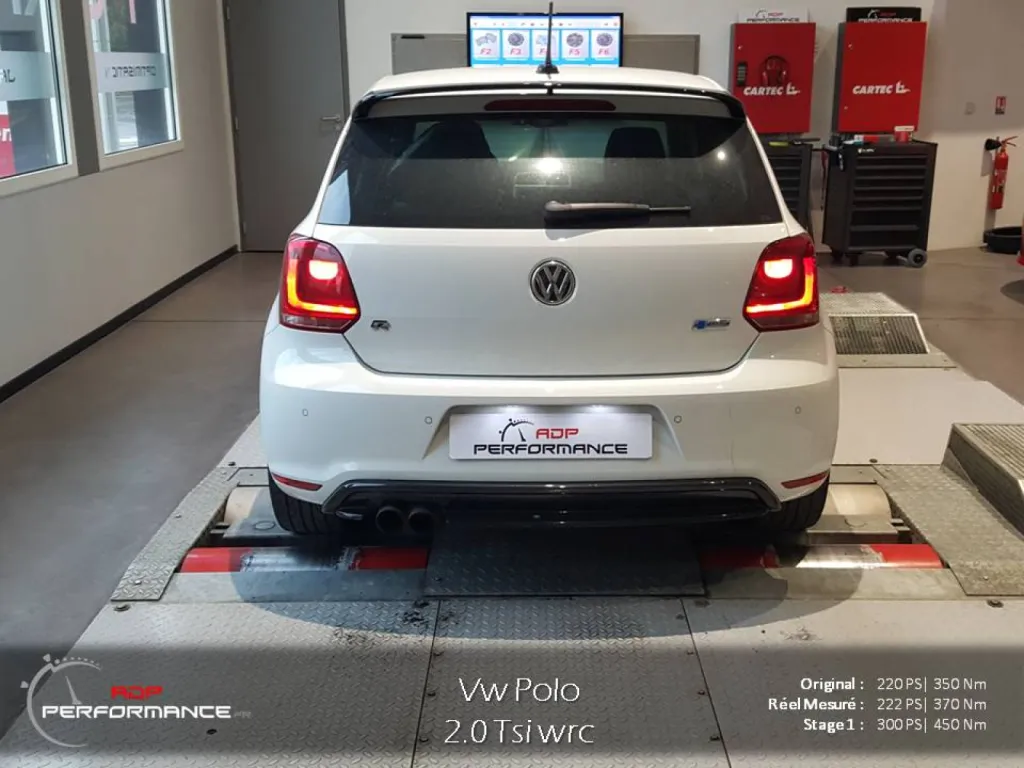 Passage au banc vw polo wrc 2.0 tsi 220 cv