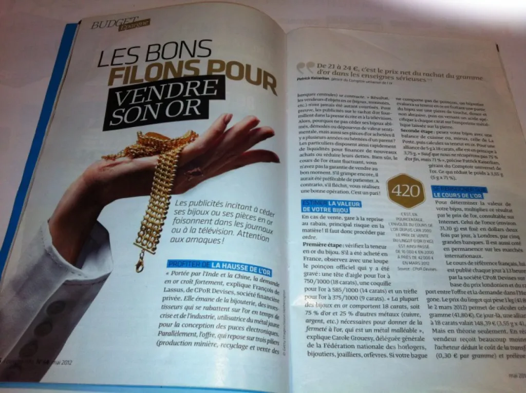 texte sur les bons plans pour vendre son or