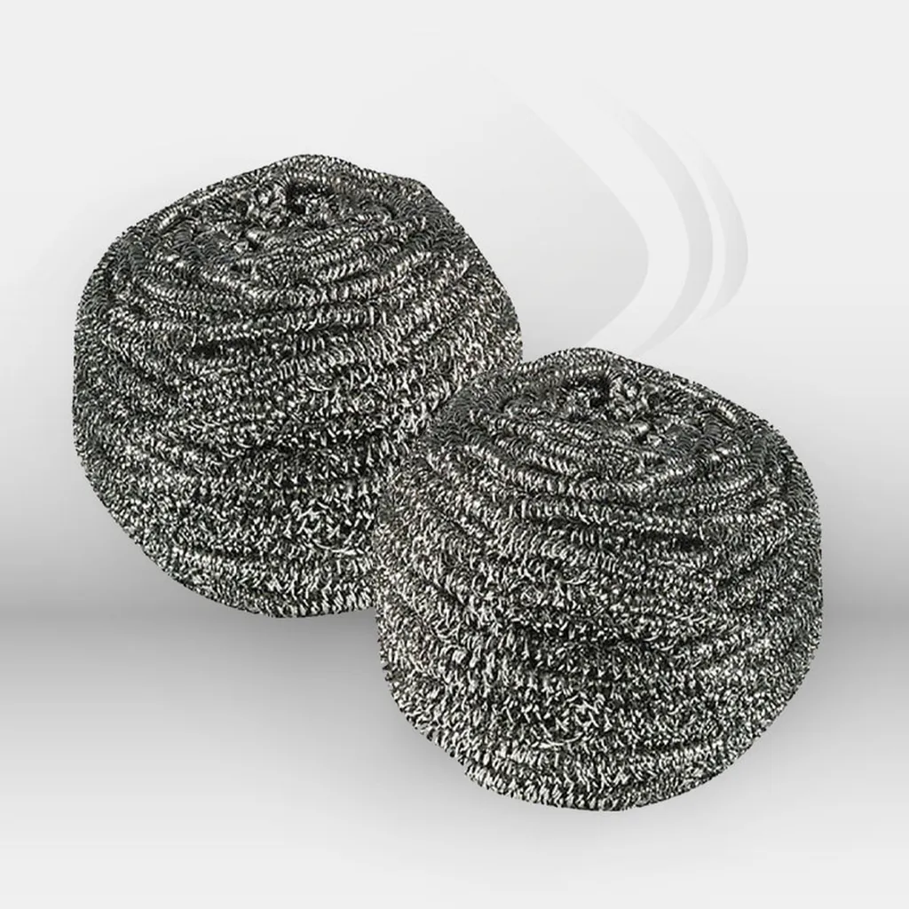 Éponge boule inox gris en lot de 10, outil de récurage professionnel pour nettoyage intensif des surfaces inox, grilles et casseroles, idéal pour cuisines professionnelles et collectivités – disponible à Mont-de-Marsan, Landes (40), Nouvelle-Aquitaine et 