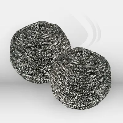 Éponge boule inox gris en lot de 10, outil de récurage professionnel pour nettoyage intensif des surfaces inox, grilles et casseroles, idéal pour cuisines professionnelles et collectivités – disponible à Mont-de-Marsan, Landes (40), Nouvelle-Aquitaine et 