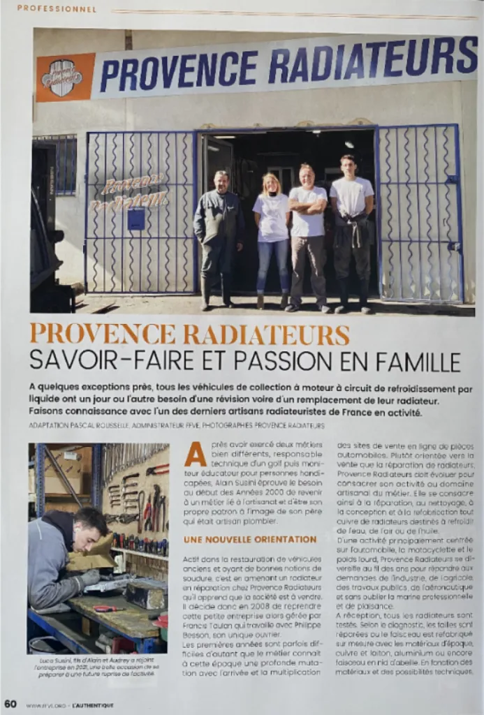 Provence Radiateurs membre de la Fédération Française des véhicules d'époque.