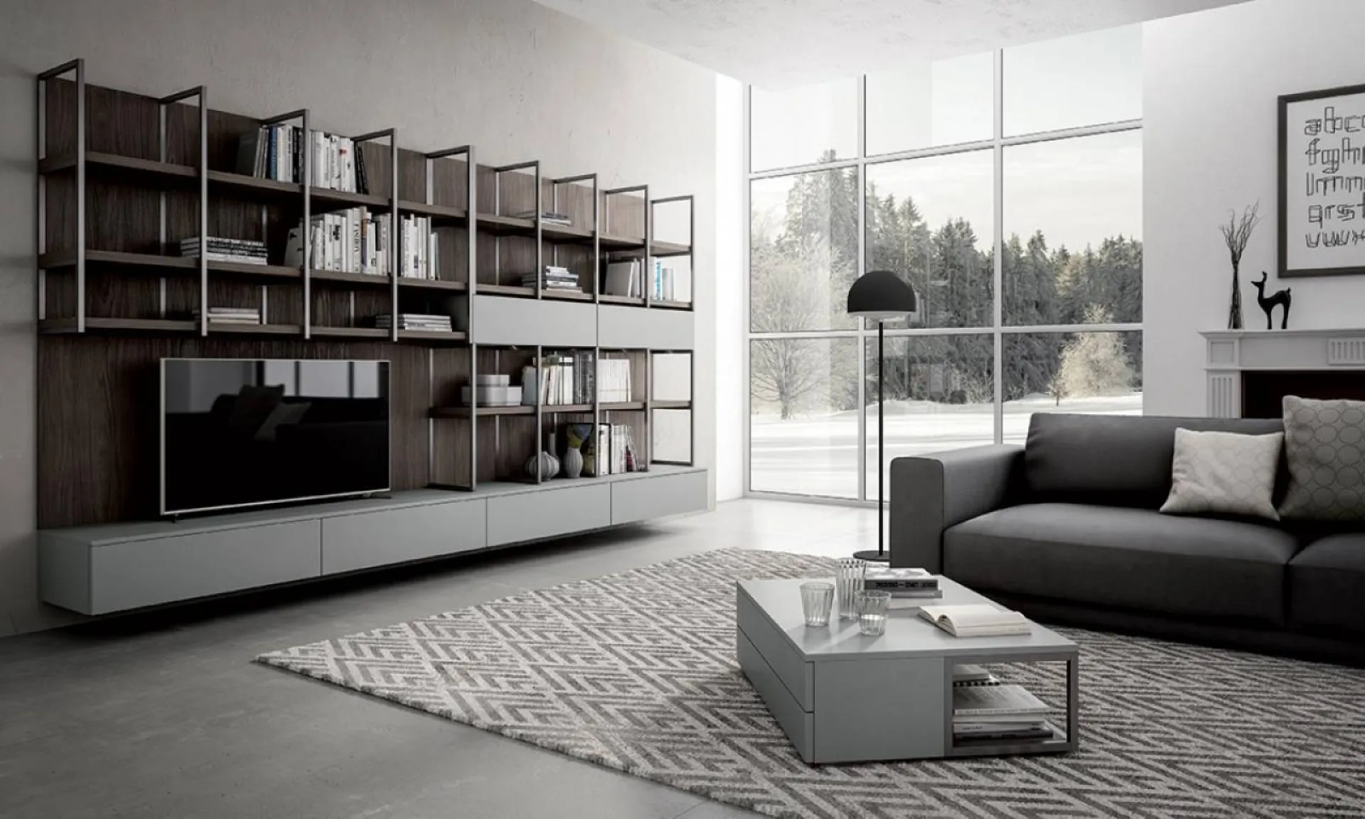 Espace living contemporain de fabrication italienne à Bandol dans le Var