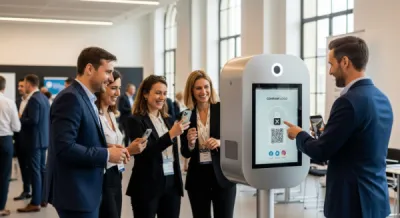 Photobooth interactif avec logo d’entreprise et partage numérique illimité pour séminaires professionnels à Bordeaux