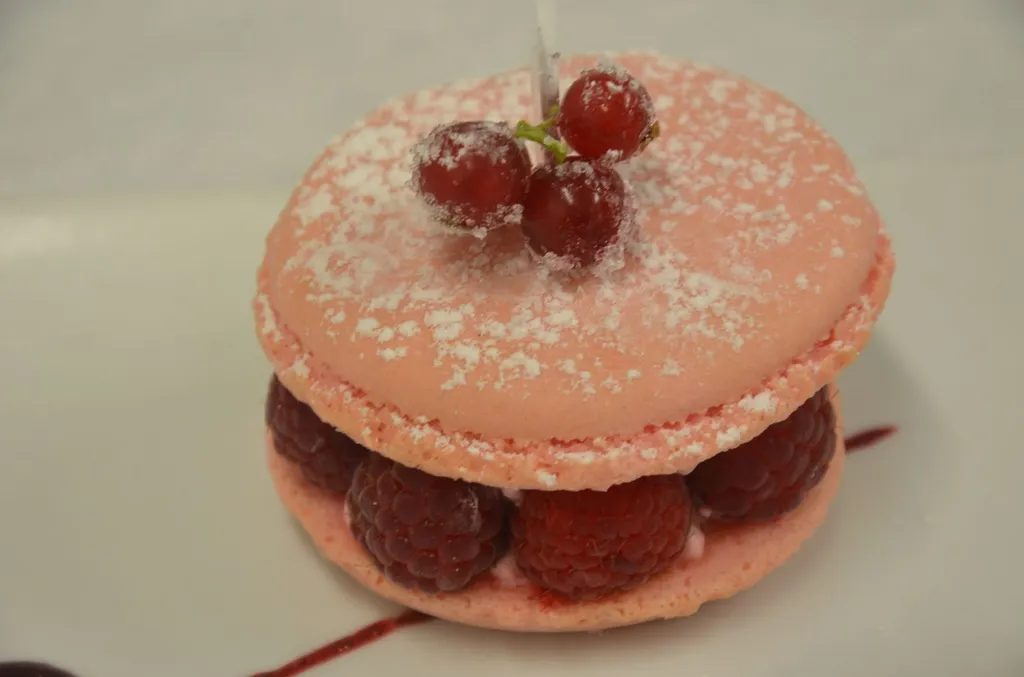 Macaron framboises fraiches