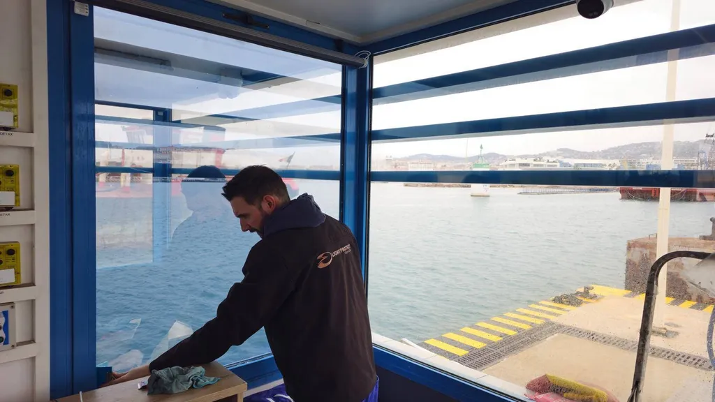 Pose film solaire sur vitres bâtiments Cannes 06