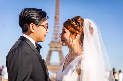 wedding couple trocadero paris