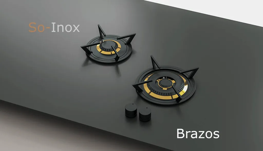 Brûleurs individuels BRAZOS 2 feux dont 1 brûleur wok (1,9 kW et 5,0 kW)