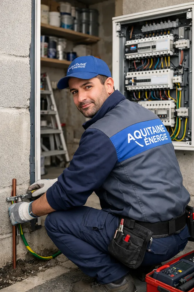 À Villenave d'Ornon 33140 en Gironde, remise aux normes du TGBT et création de terre pour installation de borne de recharge intelligente dédiée à votre Mercedes EQA 250+ avec programmation heures creuses.