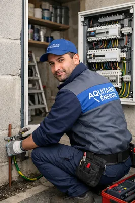 À Villenave d'Ornon 33140 en Gironde, remise aux normes du TGBT et création de terre pour installation de borne de recharge intelligente dédiée à votre Mercedes EQA 250+ avec programmation heures creuses.