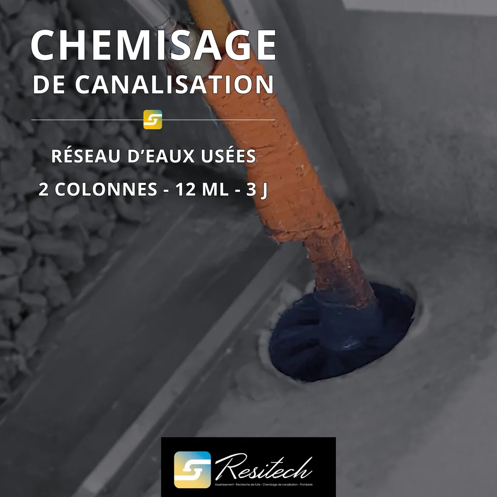 chemisage de deux colonnes EU et EV en urgence à Antibes
