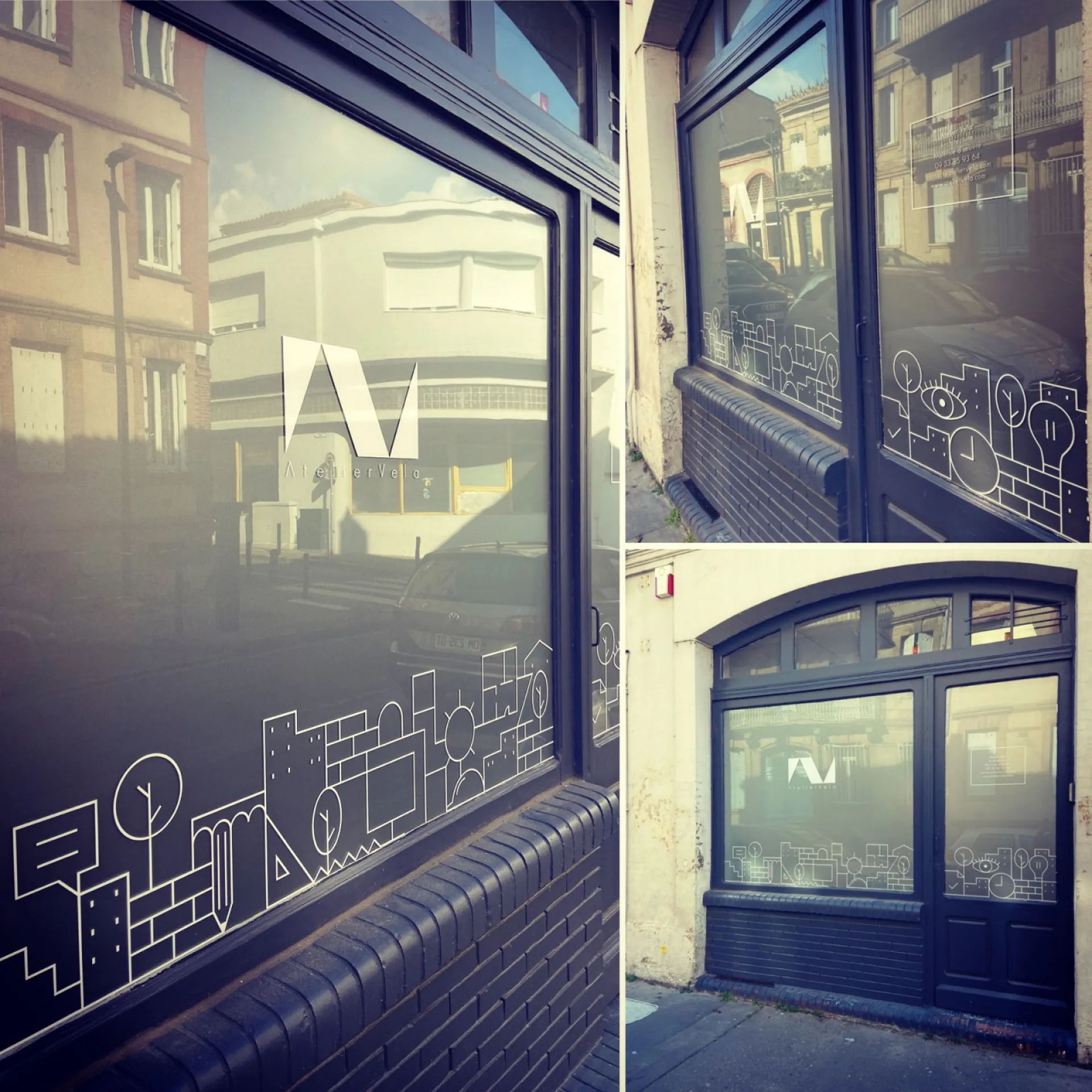 Habillage adhésif pour le cabinet d’architecture Atelier Vela à Toulouse