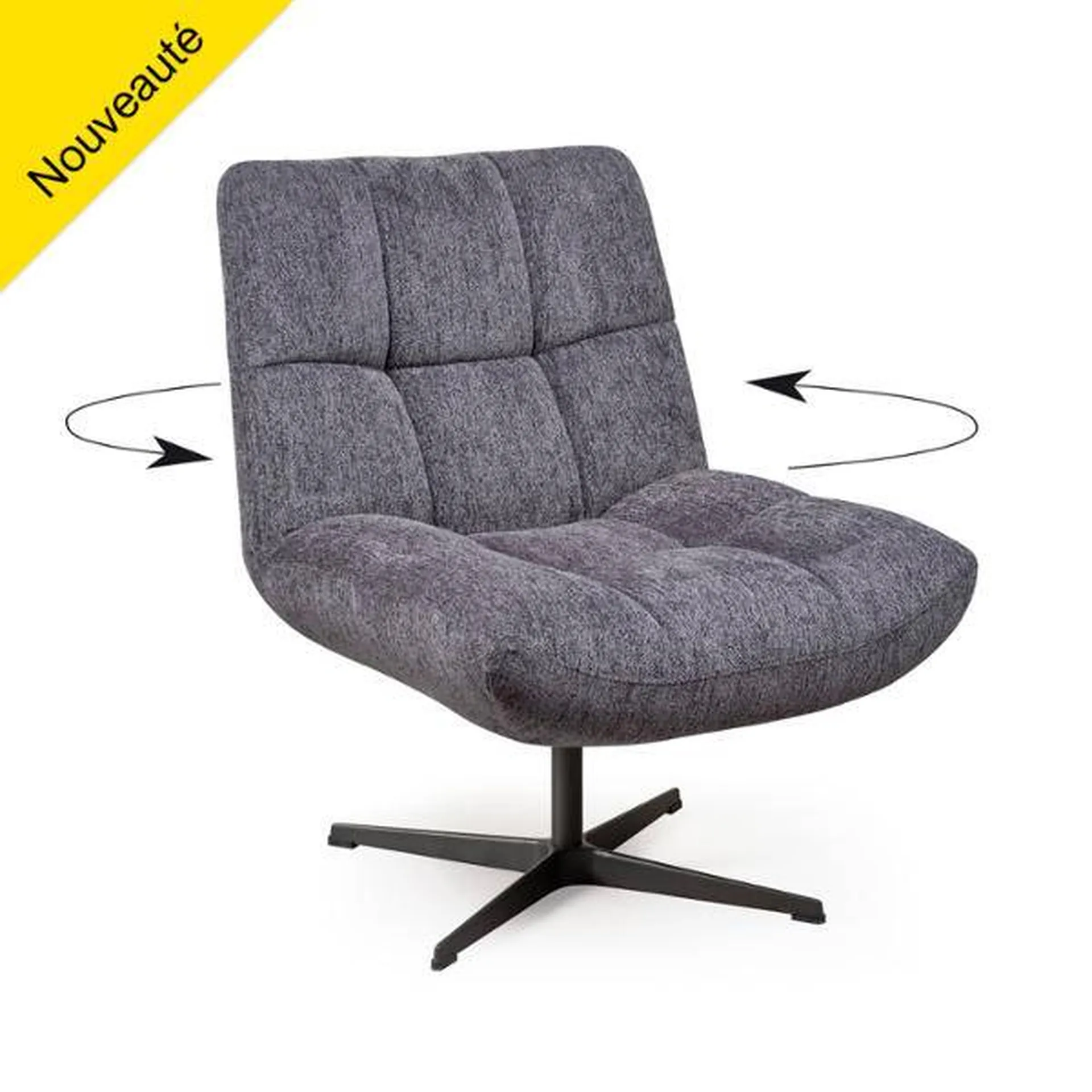 Vente d'un fauteuil pivotant 360° ANGELE en tissu