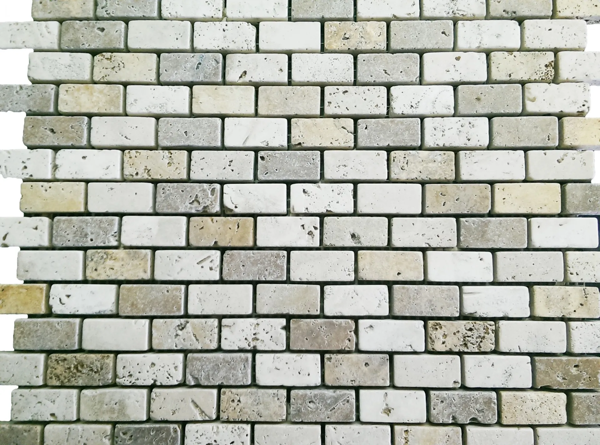 Mosaique en travertin beige rectangle de 4.5x2x1