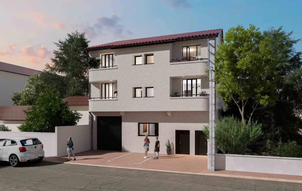 Loft T5 plein pied d'un grand séjour et cuisine ouverte avec jardin privatif dans une rue calme à Vénissieux proche de Lyon 8ème