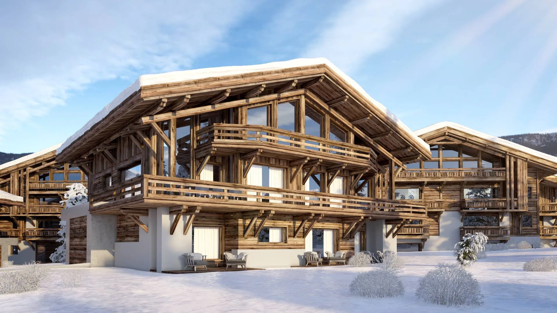 Hameau des Praz de Megève : 6 chalets individuels et 54 appartements aux pieds des pistes de Praz-sur-Arly et à 5 minutes de Megève