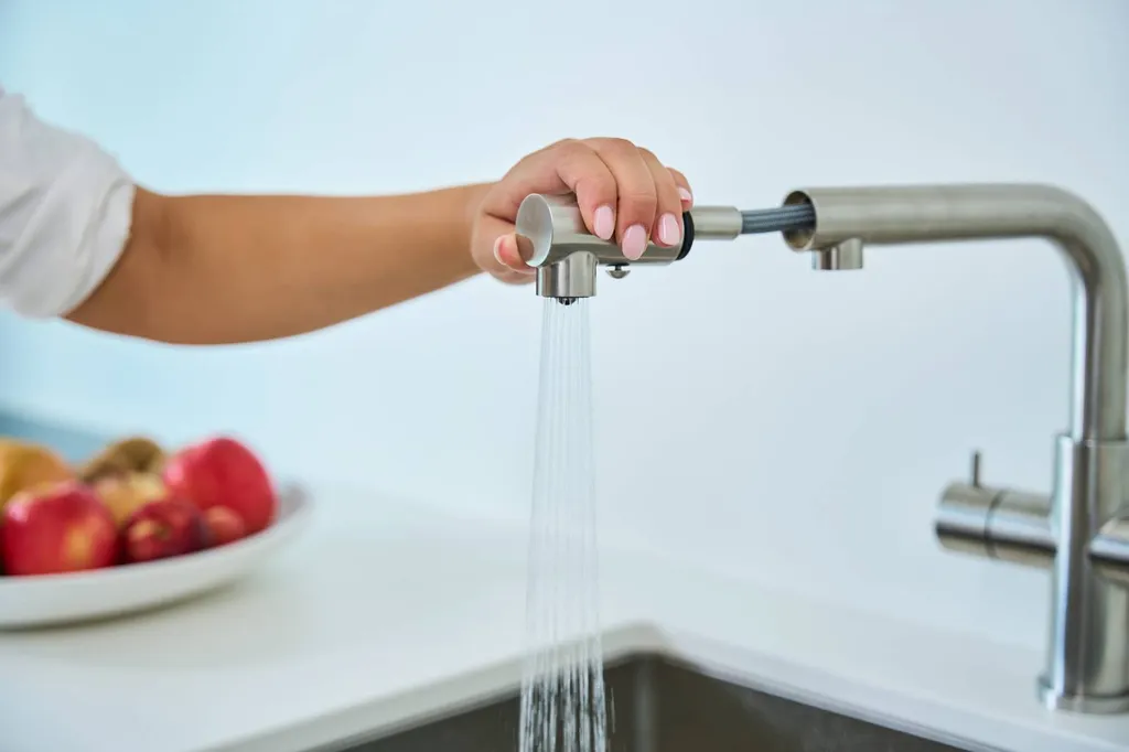 Utilisation de la douchette du robinet filtrant Aquaocéane PURE LINE