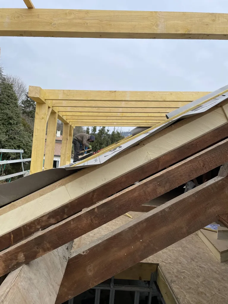 Création de jacobines lors de l’agrandissement de maison à Saint-Didier-au-Mont-d’Or près d’Écully : réalisation de lucarnes pour apporter lumière naturelle et surface habitable dans les combles.