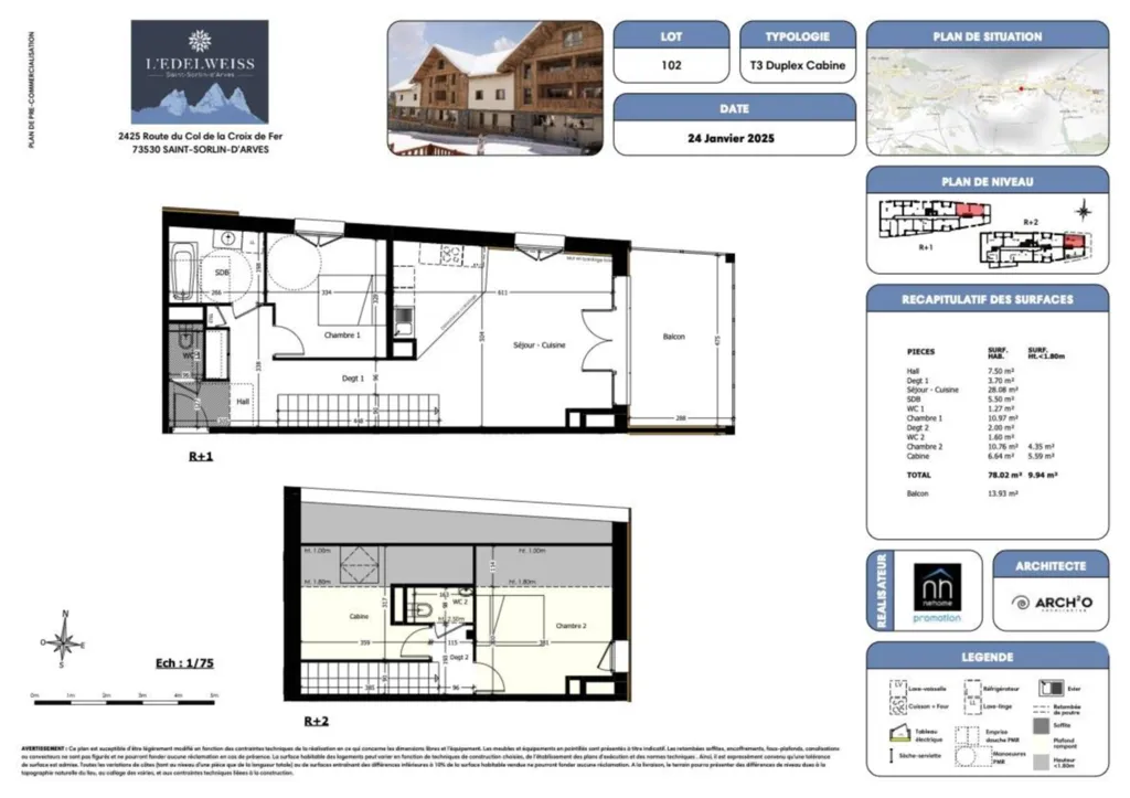 À vendre T3 Duplex Cabine à Saint-Sorlin-d’Arves avec vue panoramique & Accès aux Pistes