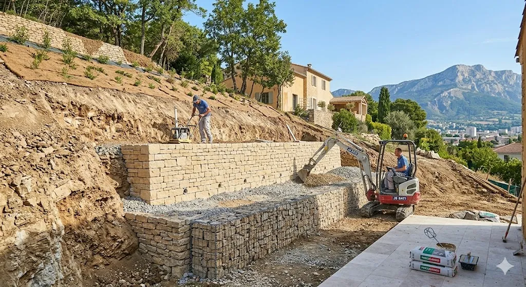 Aménagement de terrain en pente à digne les bains