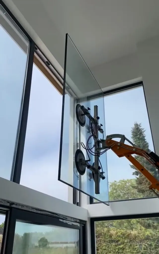 Remplacer un vitrage lourd de sécurité au robot à ventouse par un menuisier  à Griesheim-sur-Souffel dans le Bas-Rhin