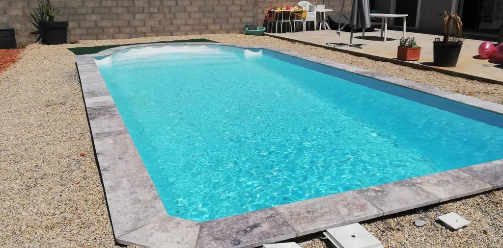MARGELLE PISCINE TRAVERTIN SILVER 1er CHOIX 
