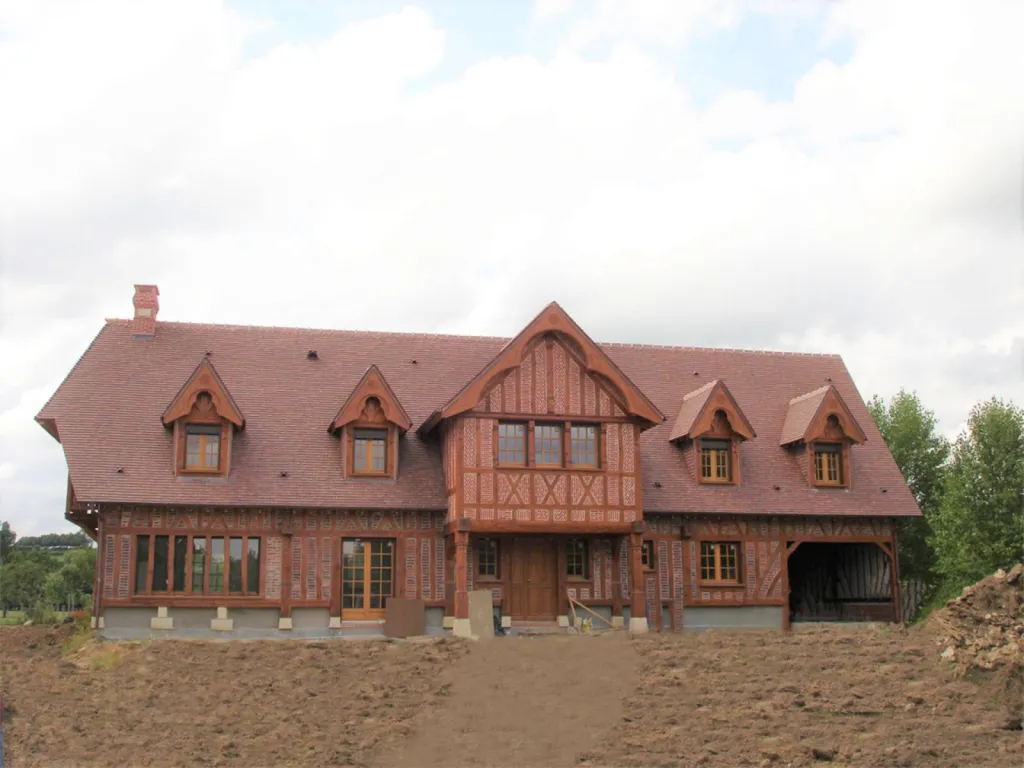 Construction d'une maison Normande en colombage, à Yvetot proche de Rouen en Seine maritime 76