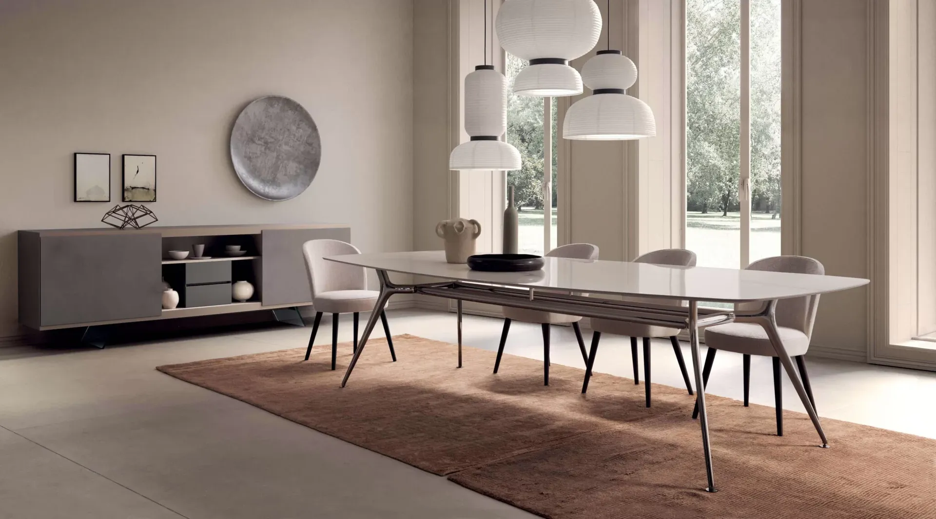 Modèle de table de repas design P016 du fabricant italien PRESOTTO à la vente à Bandol dans le 83