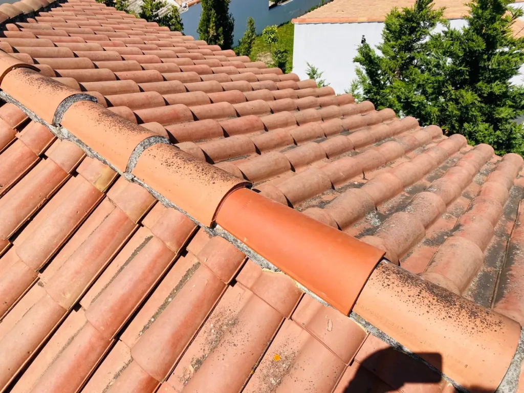 Réparation d’une toiture avec tour de cheminée sur Aix en Provence