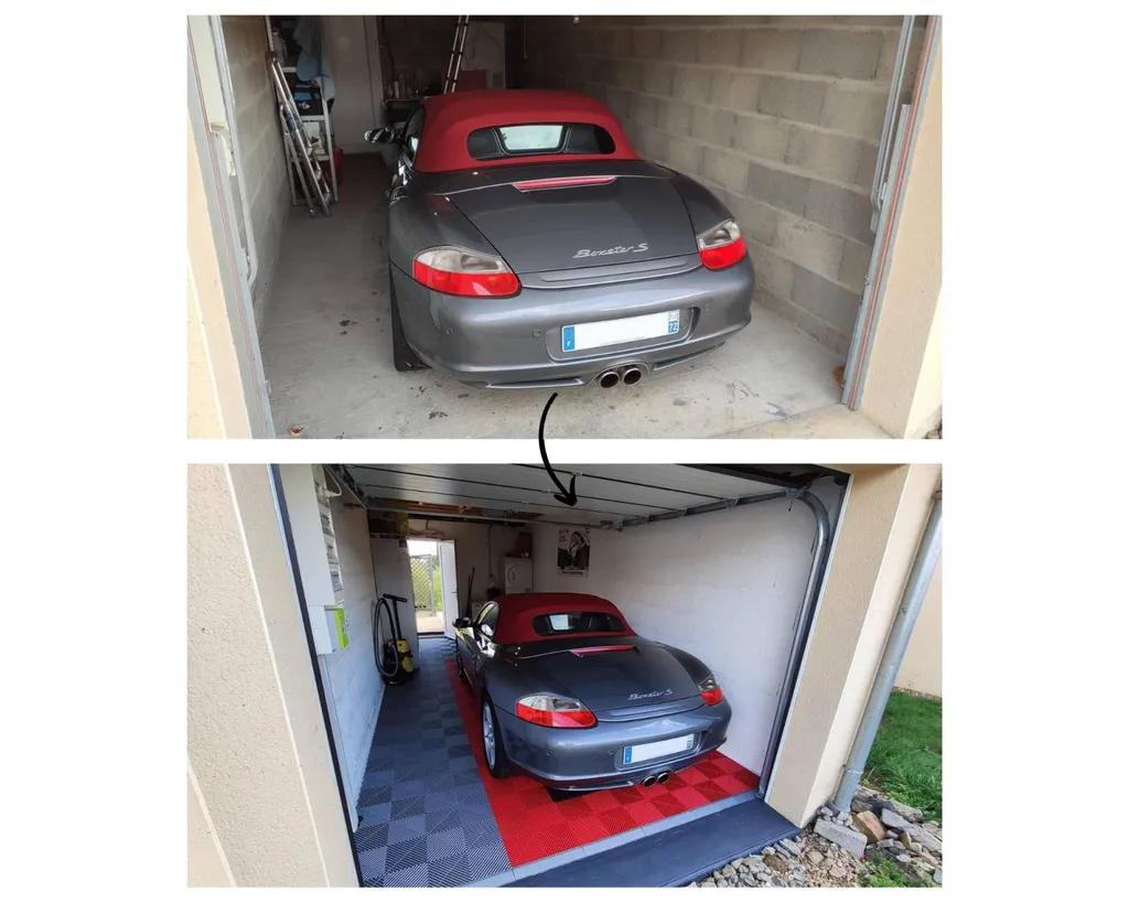 Aménagement d'un garage en dalles Swisstrax, près du Mans en Sarthe