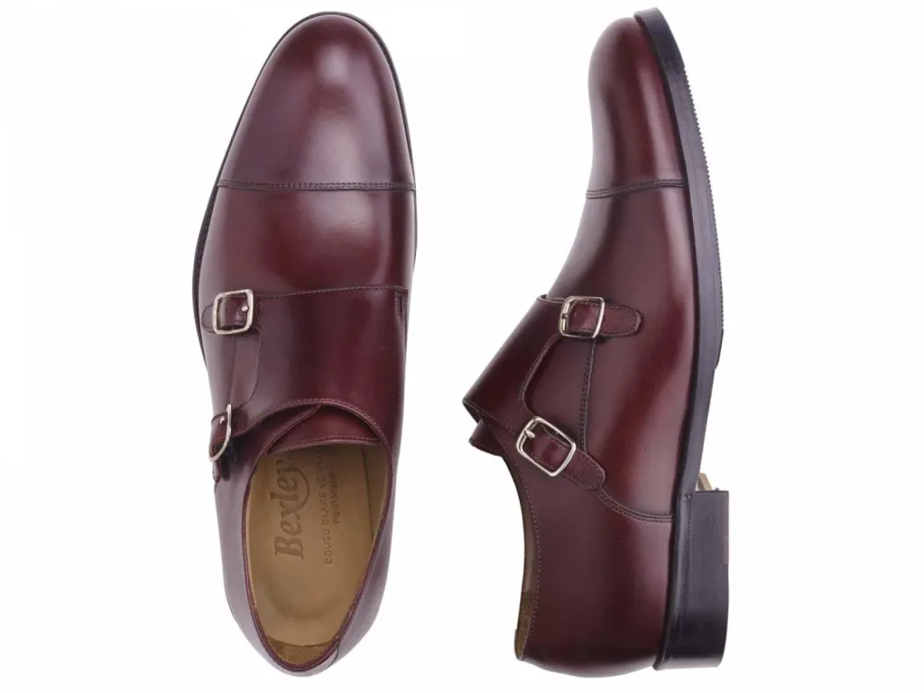 chaussure homme de ville en cuir double boucle top view