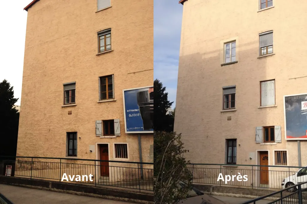 Avant après création d’une fenêtre dans un mur porteur à Lyon Croix-Rousse pour améliorer la luminosité de la cuisine