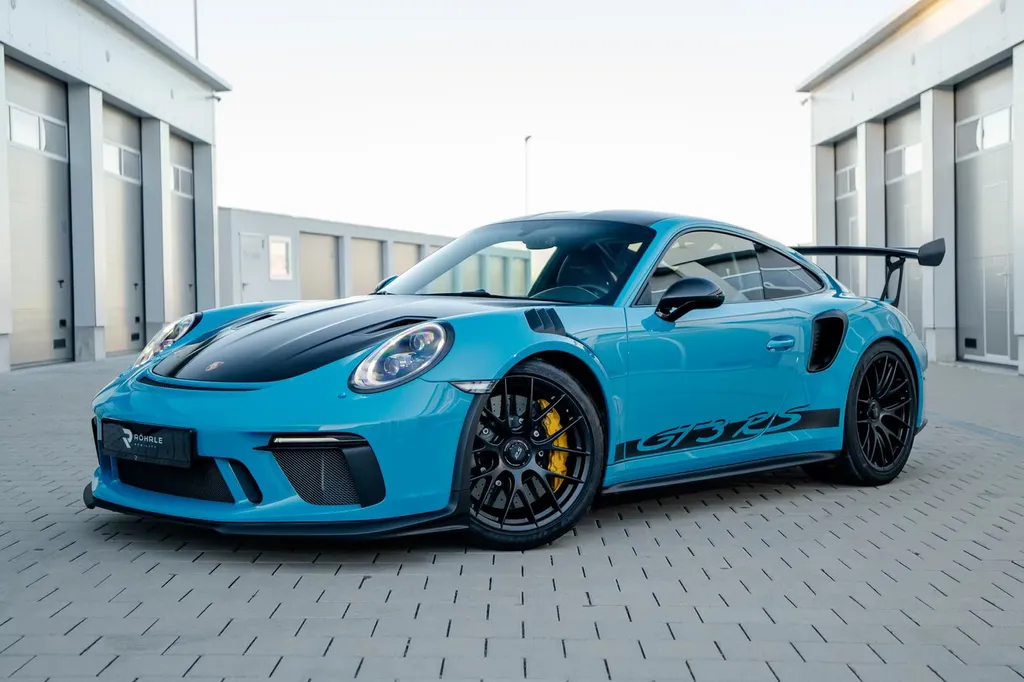 Porsche 911 GT3 RS Miami Blue importée d’Allemagne par Asphalte Diffusion avec historique complet et garantie Porsche Approved