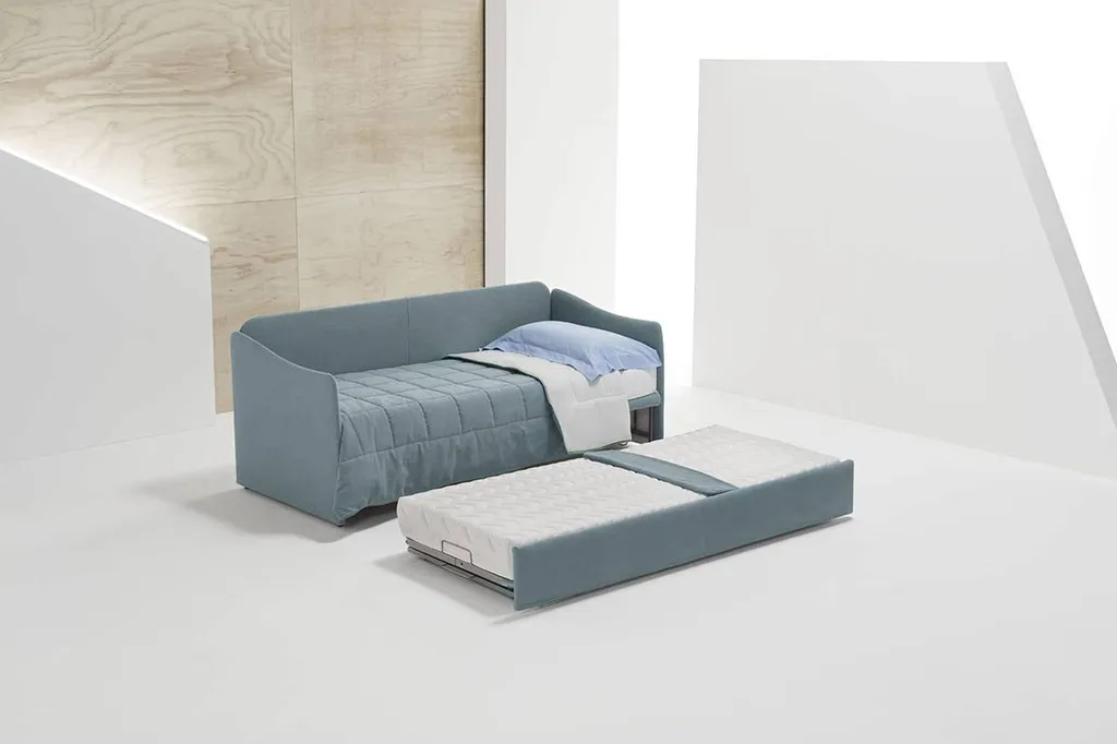 Canapé-lit gigogne pratique bleu deux lits simples 83400 Hyères les palmiers