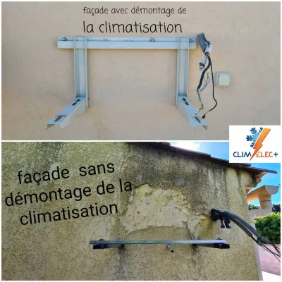 Enduit de façade avec ou sans démontage de climatisation