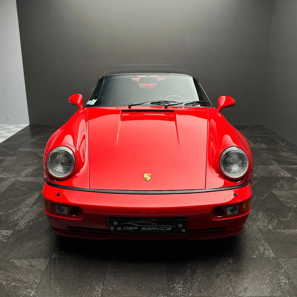 Pose d'un film de protection PPF sur une Porsche 964 Speedster proche du Mans (72)