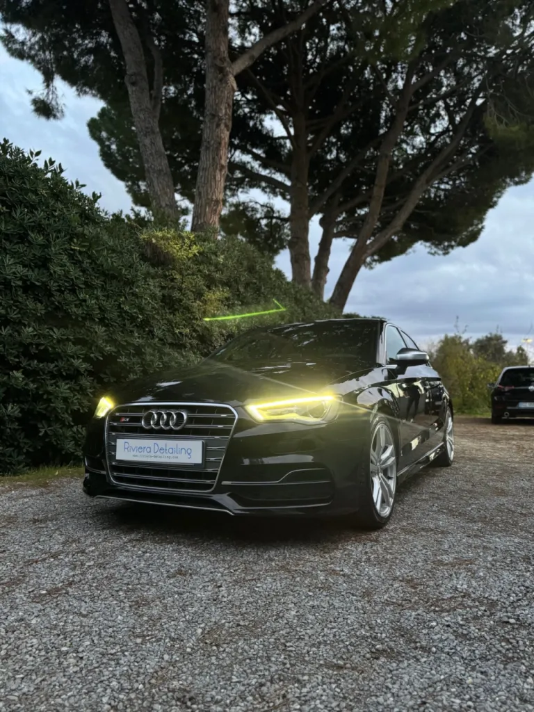 Polissage et lustrage carrosserie Audi S3 à Nice par Riviera Detailing 