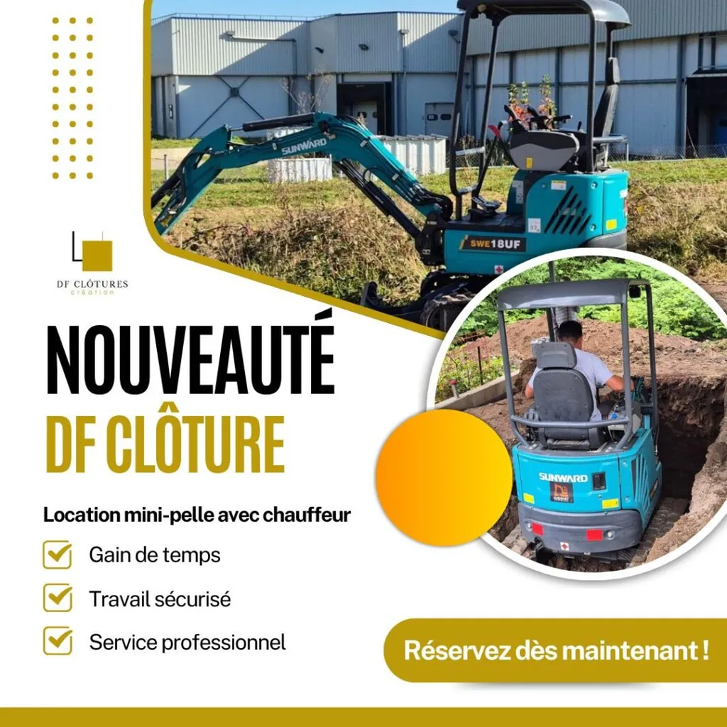 Location de mini-pelle avec chauffeur à Wisches et dans le Bas-Rhin