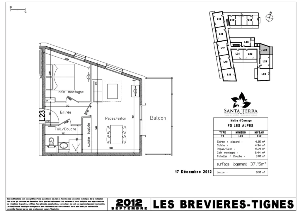 Appartement 2 Tignes les brévières situé au coeur du village