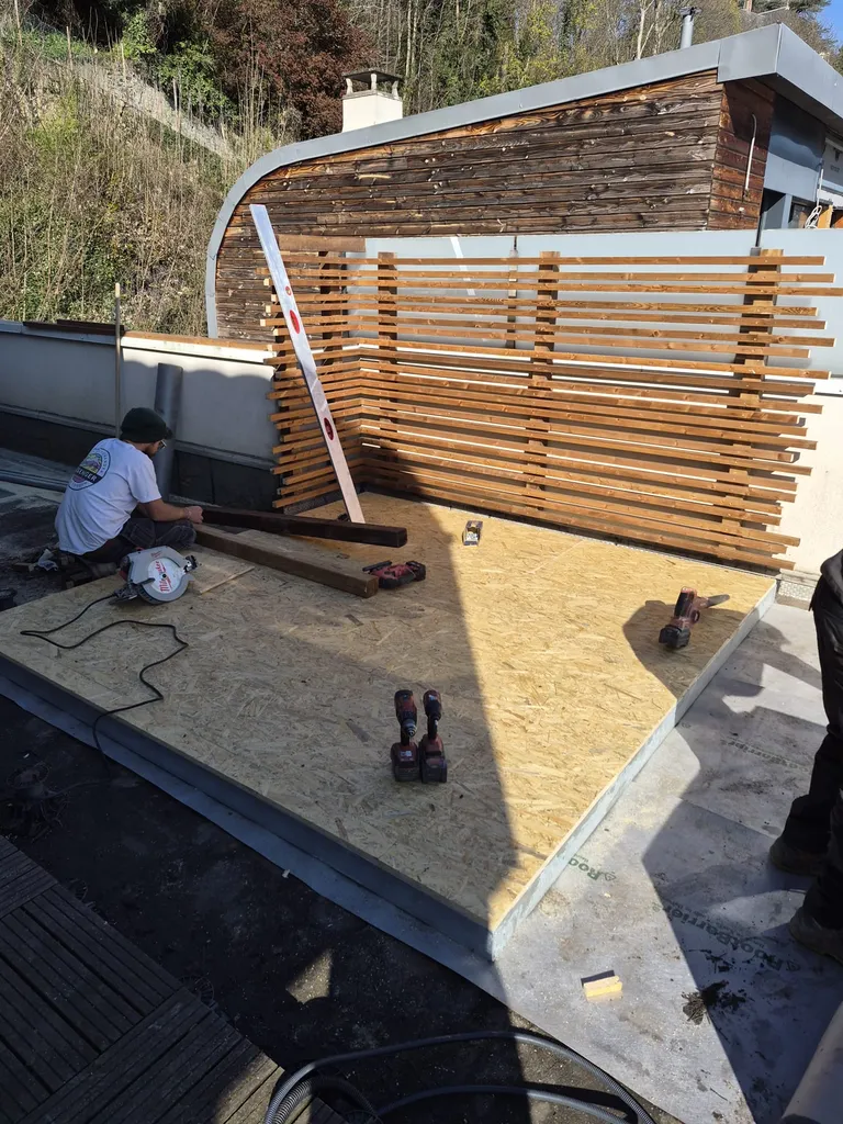 Aménagement terrasse, pose spa, grutage spécialisé et structure sur mesure à La Mulatière près Lyon