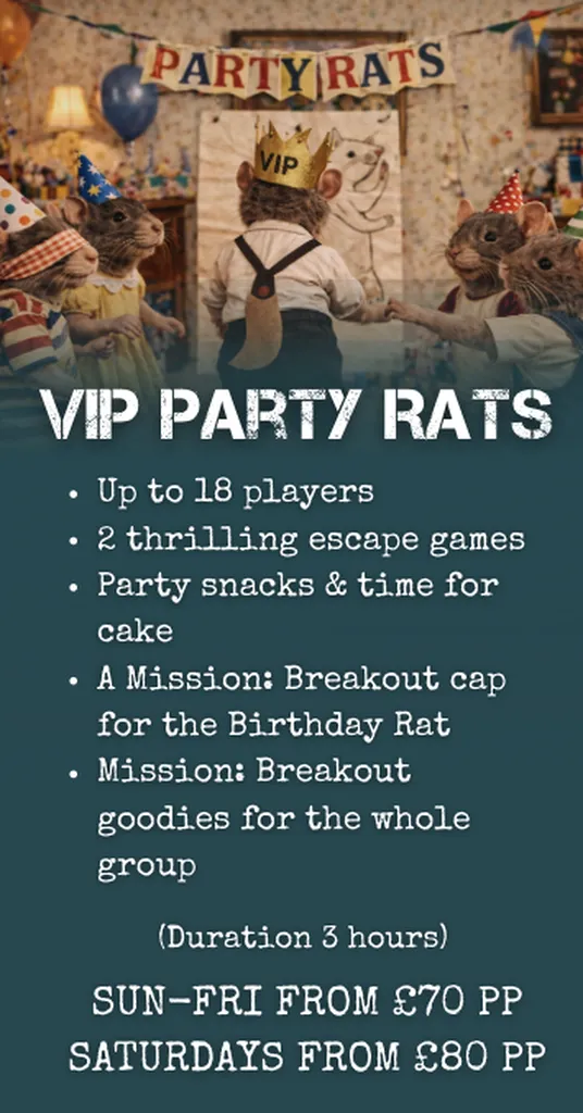 Book a Unique Birthday Experience - The VIP Party Rats Package!