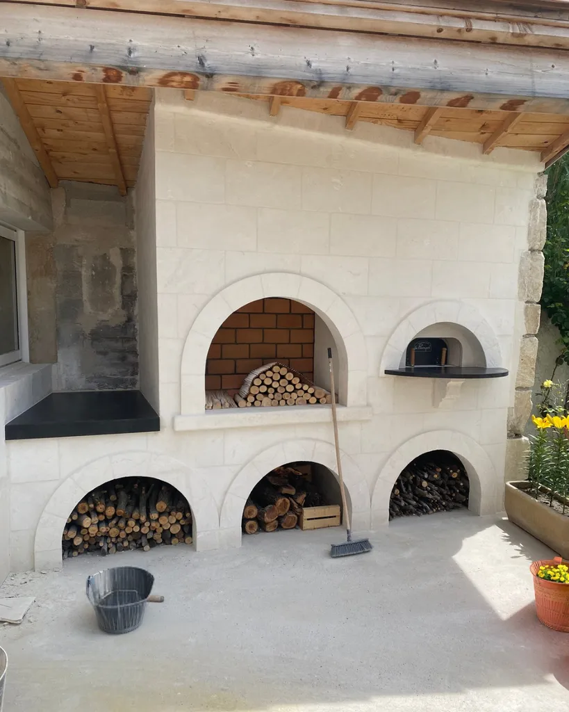 Barbecue et son four à pizza sur-mesure en Pierre d'Estaillade à Beaucaire