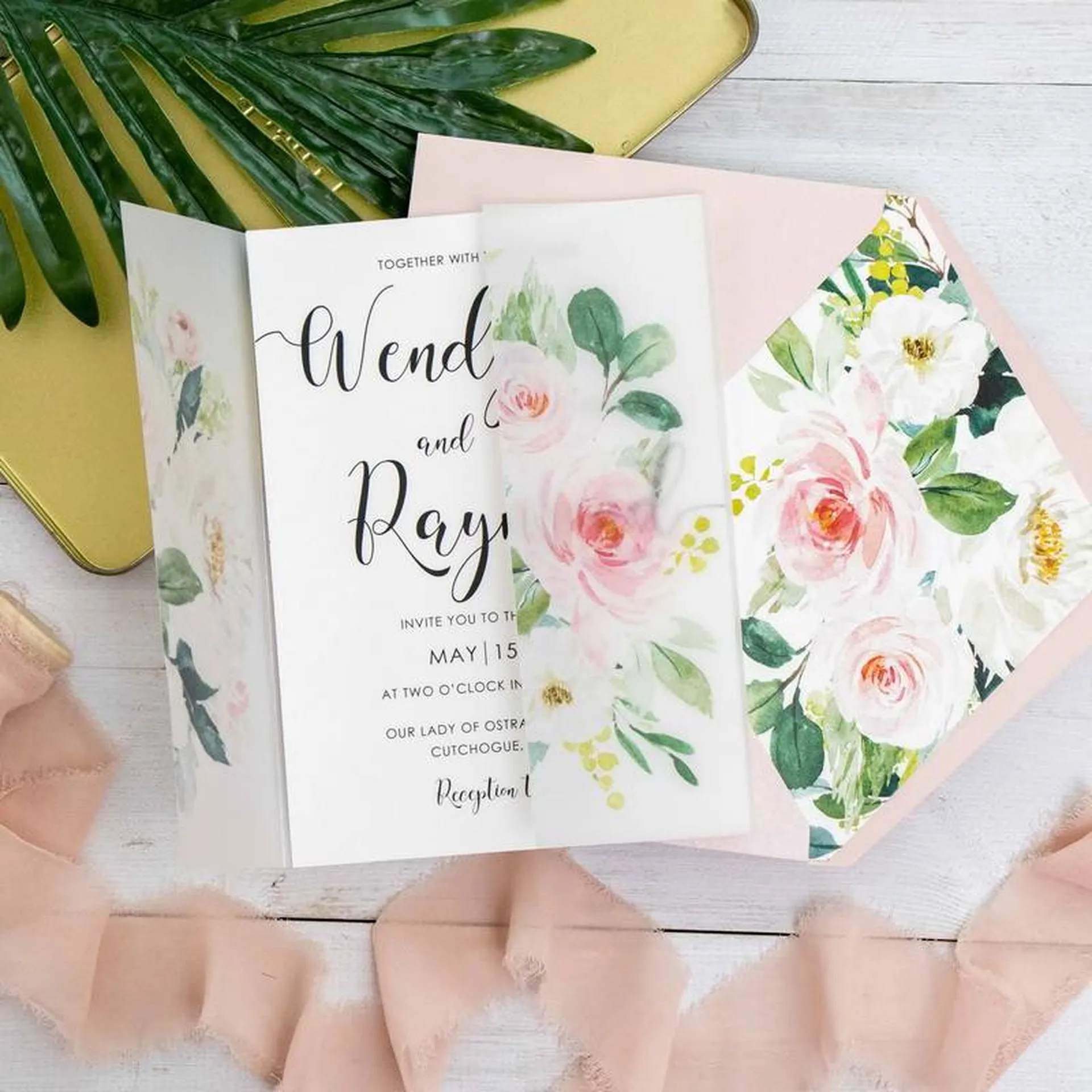 faire part mariage dans pochette calque avec impression