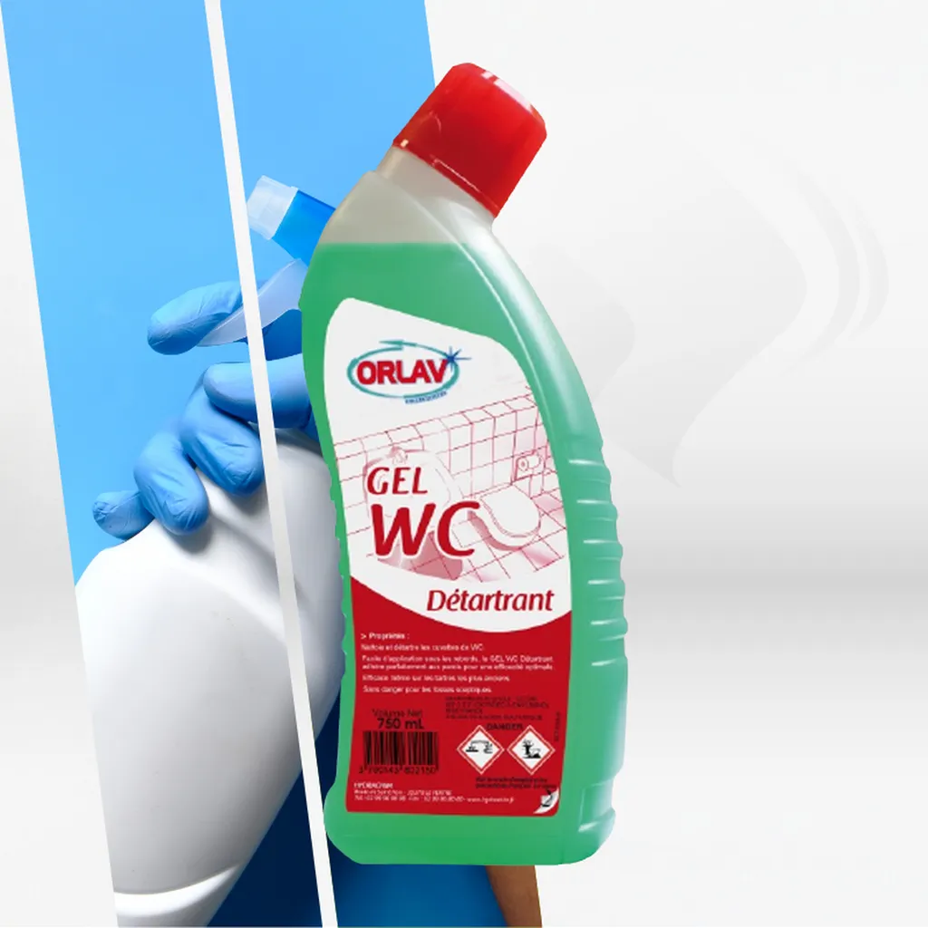 Gel WC détartrant ORLAV 750ml à Mont-de-Marsan pour nettoyer les sanitaires professionnels et éliminer le tartre efficacement partout en France.