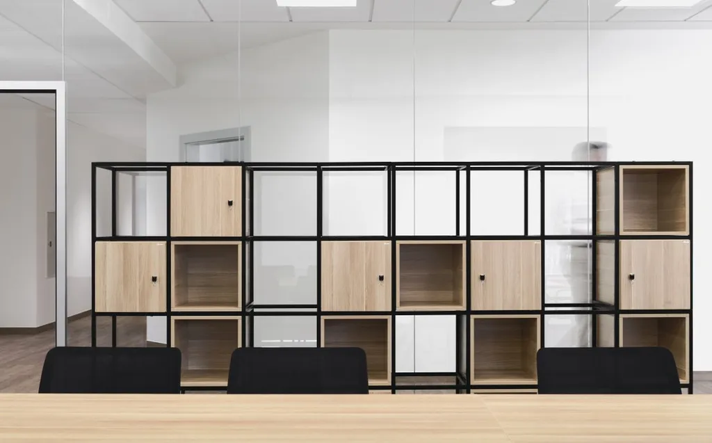 Étagère AURA modulable au design professionnel pour bureaux modernes et espaces collaboratifs à Marseille et en région PACA
